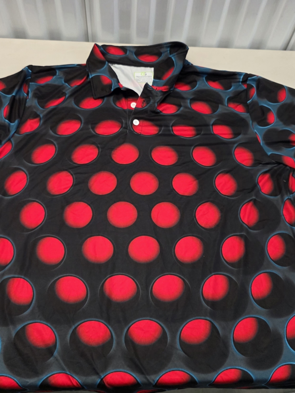 Obnoxious Golf Mens Golf Polo 2XL Short Sleeve Black W/ Red Circles